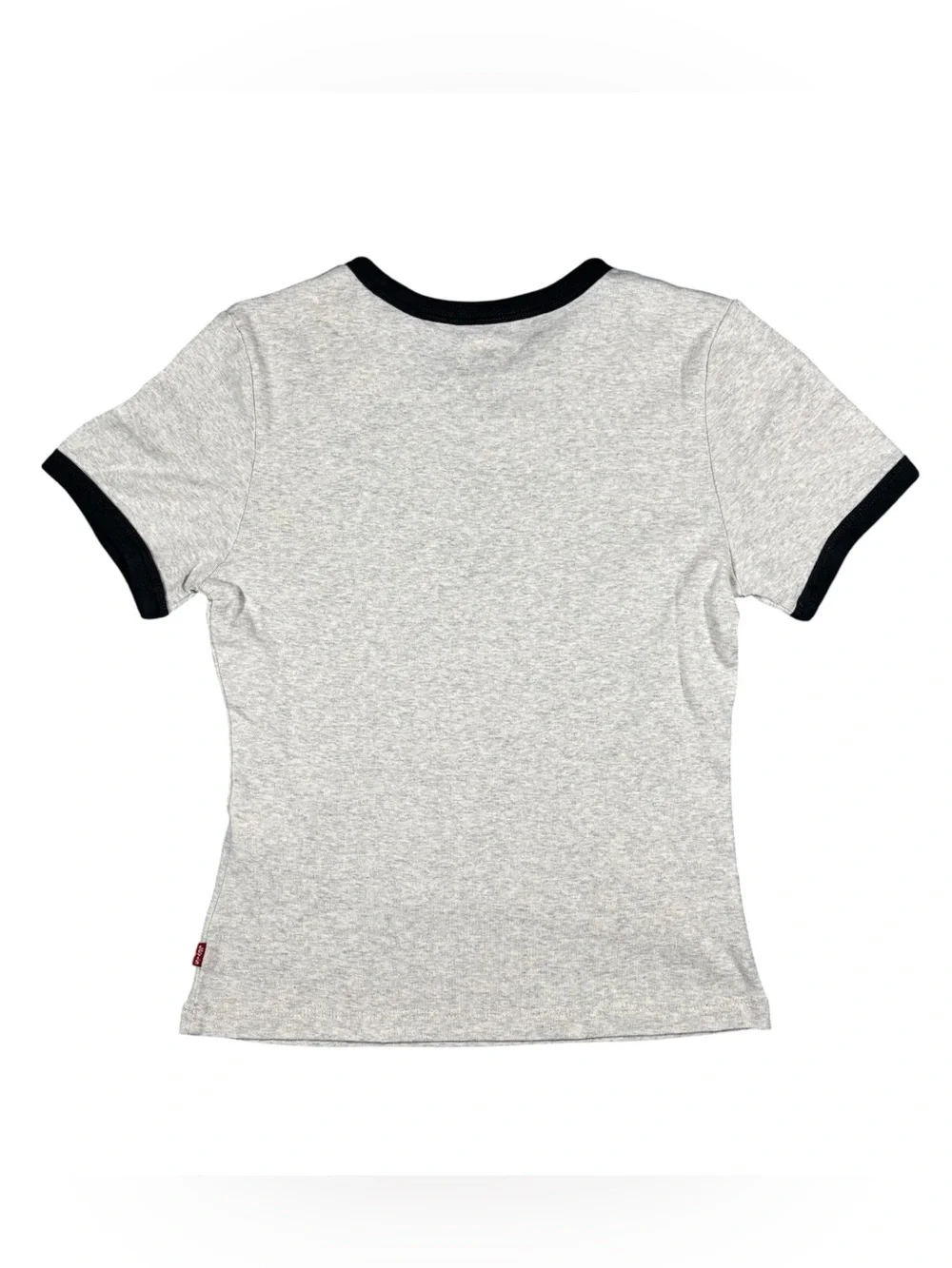 Levi's Woman’s Ringer Rickie Saddle Up Heather Gray Size Small Graphic T-Shirt